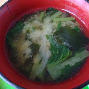 小松菜&玉ねぎの味噌汁